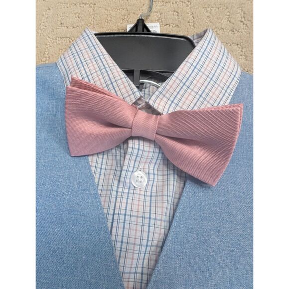 NWT Van Heusen 4 Piece Set Boys Size 12 Blue Pink Vest Pant Set - Picture 3 of 8